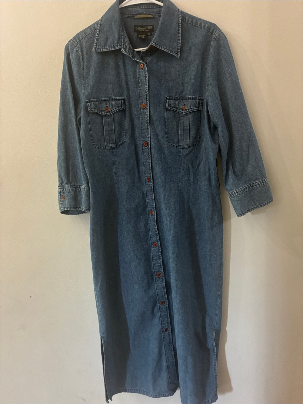 The J. Peterman Company -Denim Shirt Dress - Blue - size 10 - western